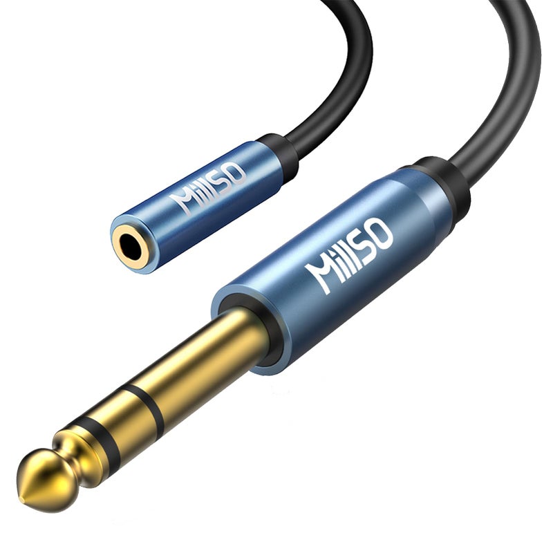 MillSO 1/4 to 3.5mm Headphone Adapter, 6.6 Feet TRS 6.35mm 1/4 Male to 3.5mm 1/8 Female Stereo Jack Audio Adapter for Amplifiers, Guitar Amp, Keyboard Piano, Home Theater, Headphones - Image 1